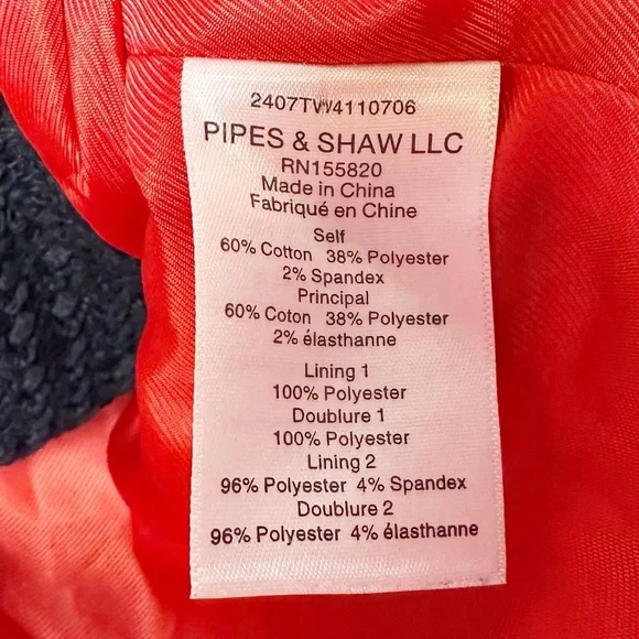 Veronica Beard Mabel Tweed Jacket Blazer Navy Ivory Trim Size 12 - Picture 8 of 16